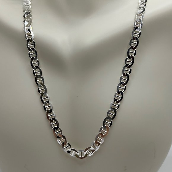 Mens Thick Gold Gucci Mariner Chain - 24" HEAVY - 925 Italy - Gold/Silver Avail - Picture 2 of 7